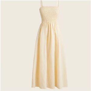 J. Crew Smocked Linen Dress